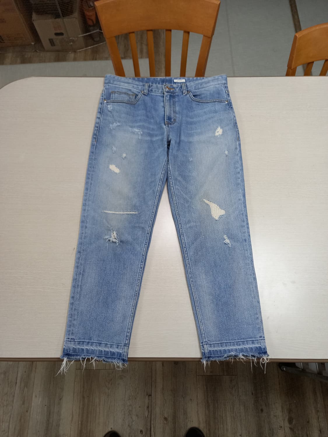 30 REAKER 데미지워싱 스판 테이퍼드 리페어진 30-244 상품이미지1