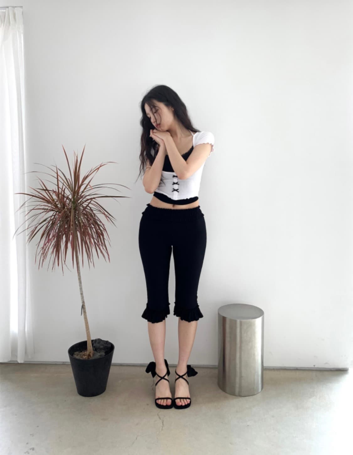 클라따 프릴 카프리 팬츠 상품이미지3