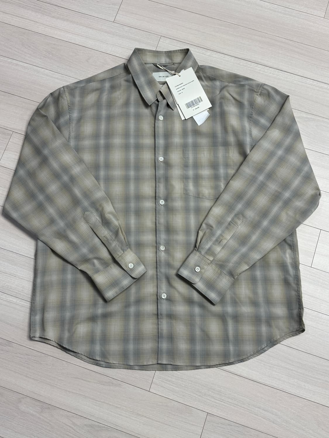 셔터 슈퍼라이트 나보나 체크셔츠 - 베이지 M 상품이미지1