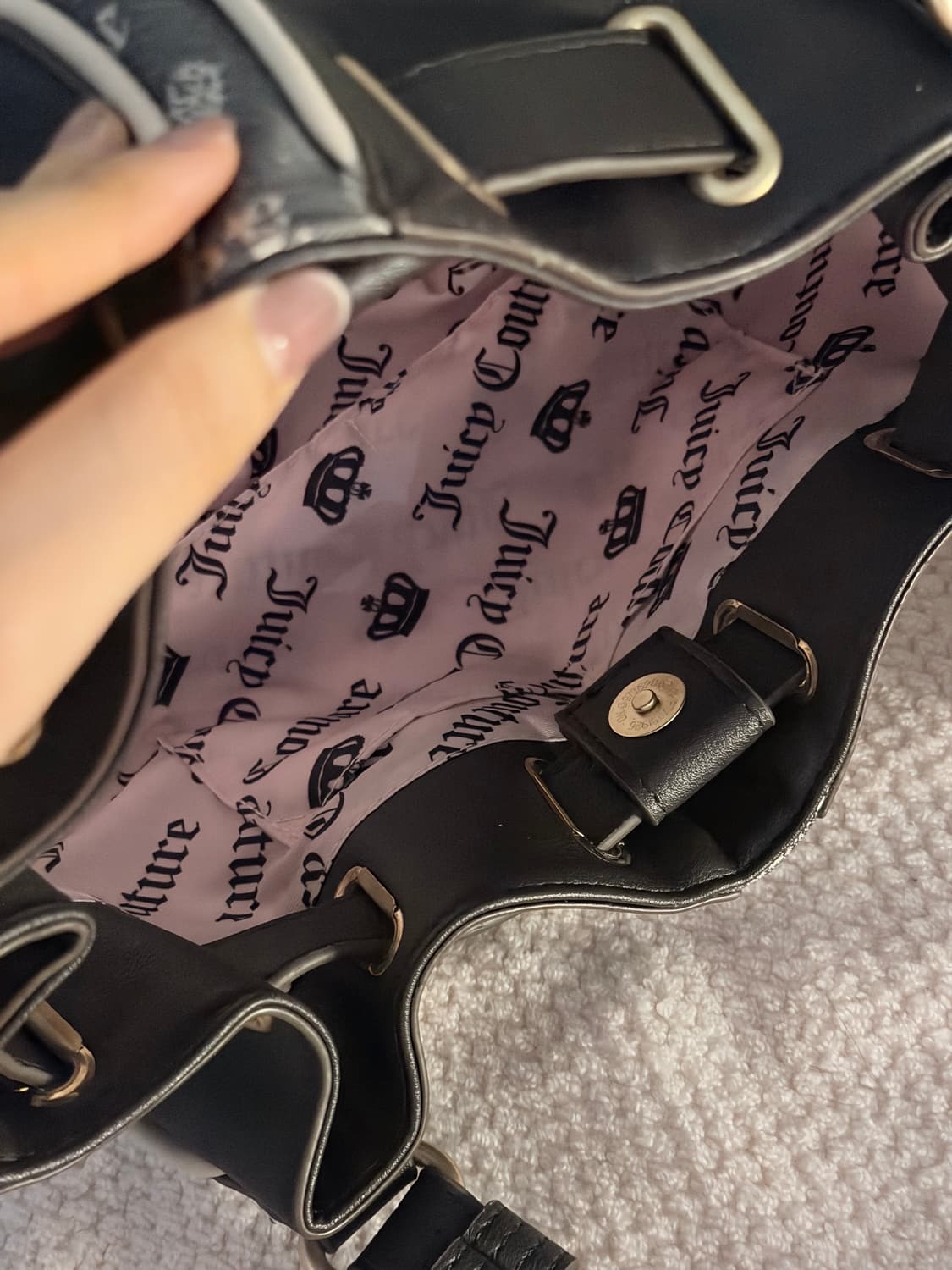 쥬시꾸뛰르 캔디백 블랙 y2k 숄더백 갸루 핀터깔 베메클 상품이미지4