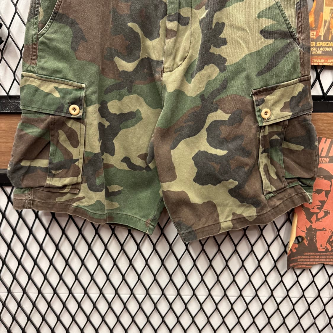 00s USA VINTAGE 카고 반바지 카모플라쥬 패턴 그린 상품이미지4