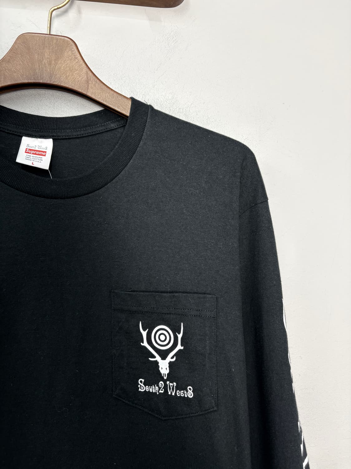 슈프림 X 사우스2 웨스트 8 포켓 롱 슬리브 블랙티셔츠 A3599 상품이미지3