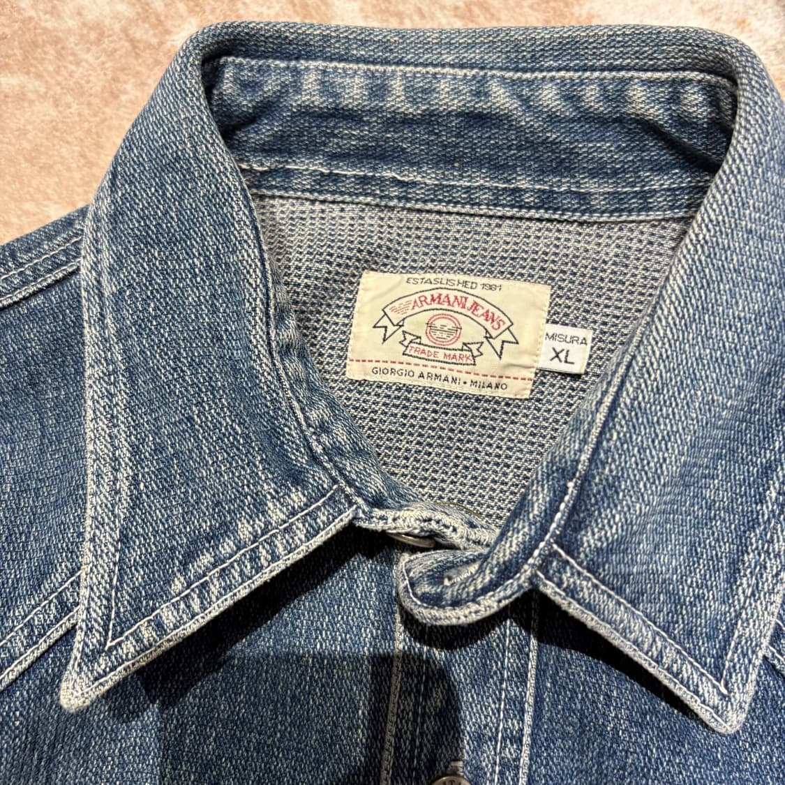 아르마니 진스 빈티지 포켓 청자켓 상품이미지4