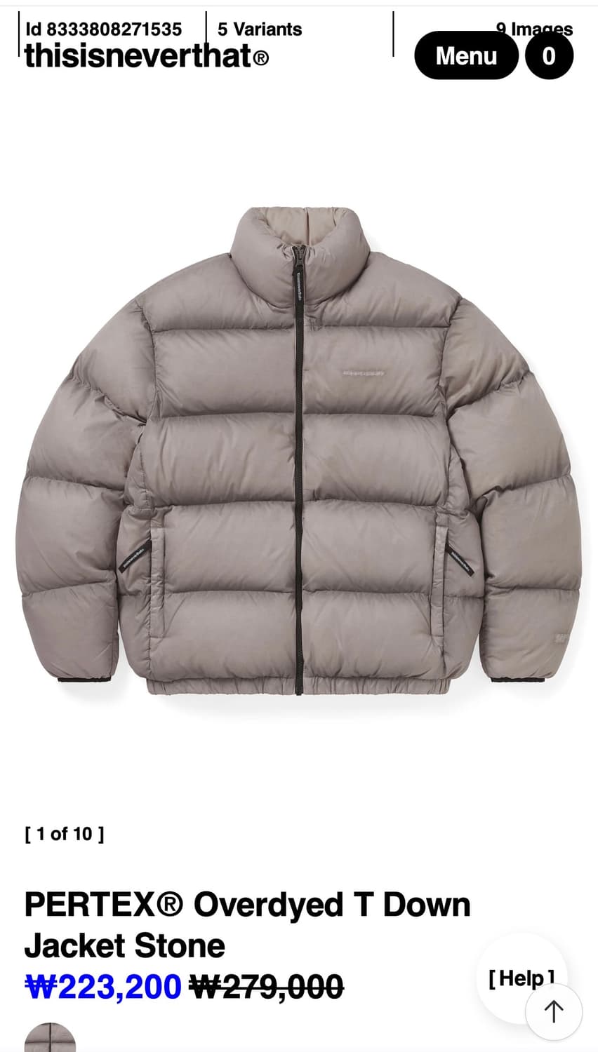 디스이즈네버댓 퍼텍스 다운 패딩 상품이미지1