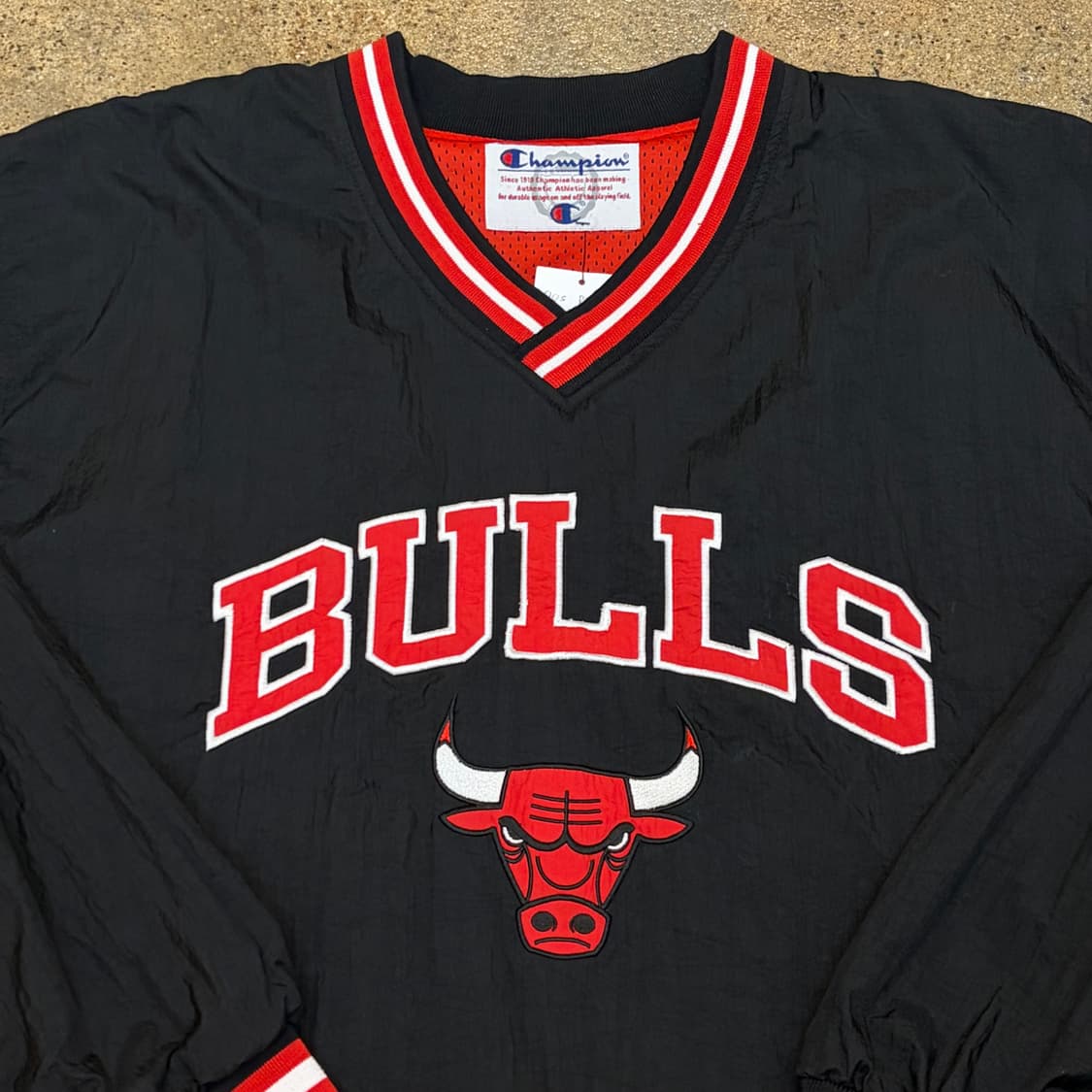 레어 90s 미국 빈티지 챔피언 NBA 시카고불스 풀오버 바람막이 상품이미지3