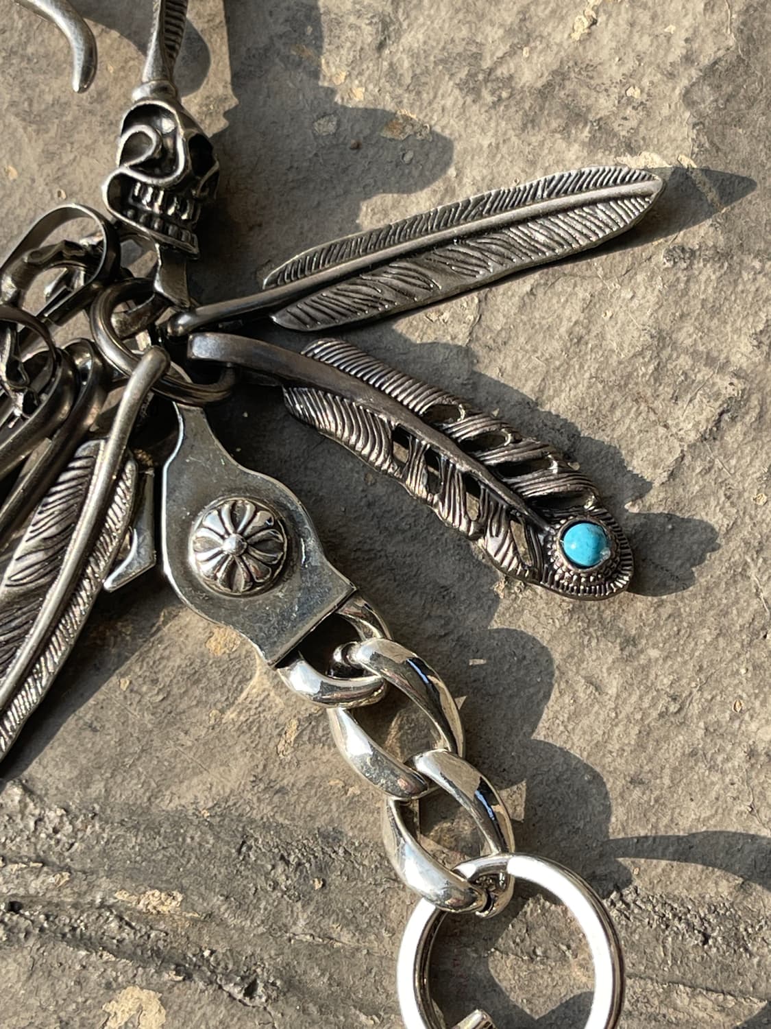 빈티지 터키석 페더 키링세트 상품이미지2