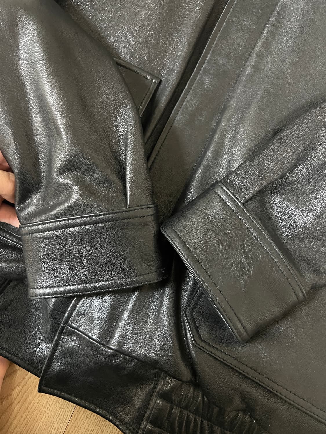 쿠어 베지터블 레더 A-2 자켓 블랙 M 상품이미지6