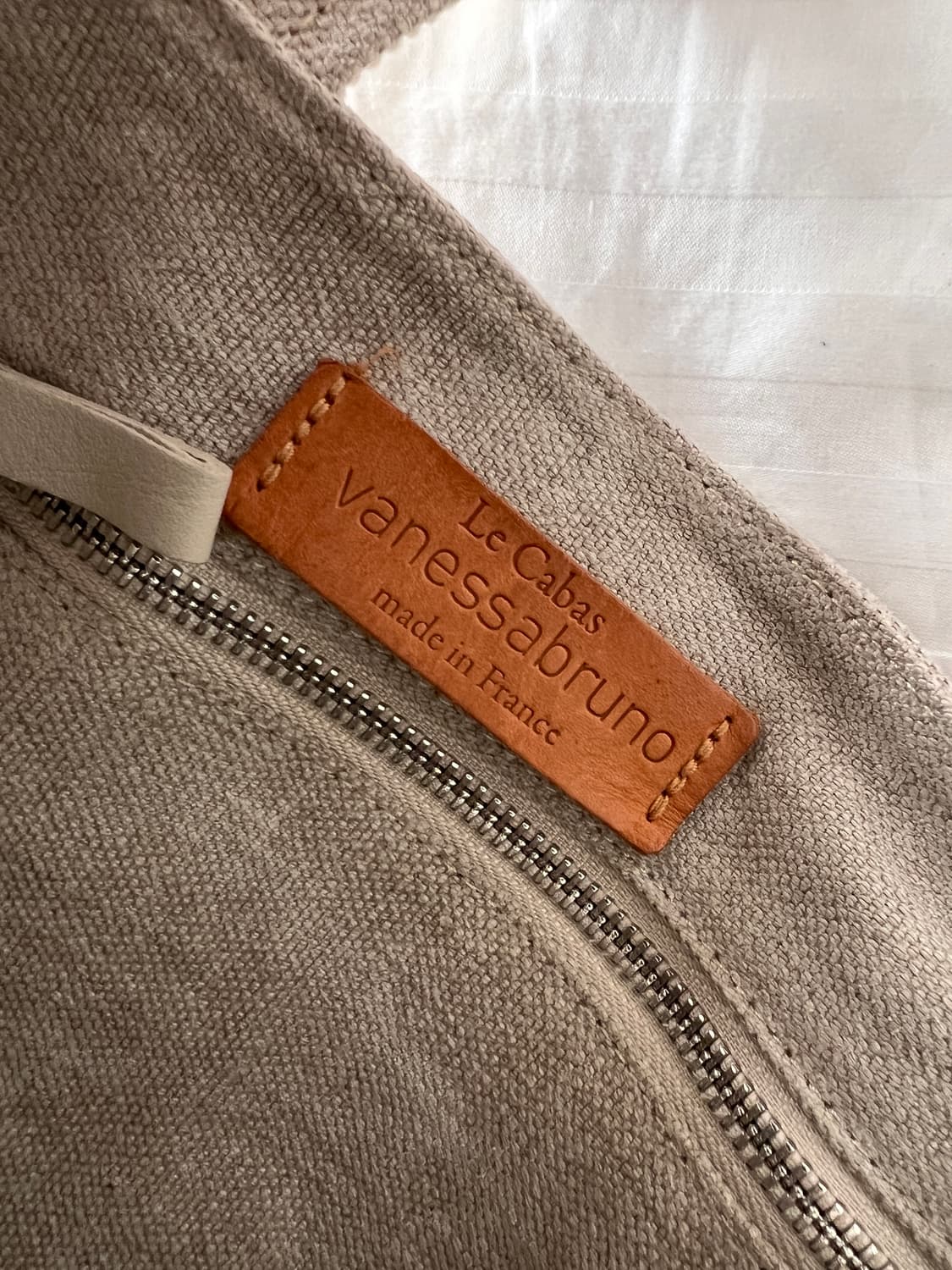 바네사브루노 베이지 리넨 M 카바스백 상품이미지5