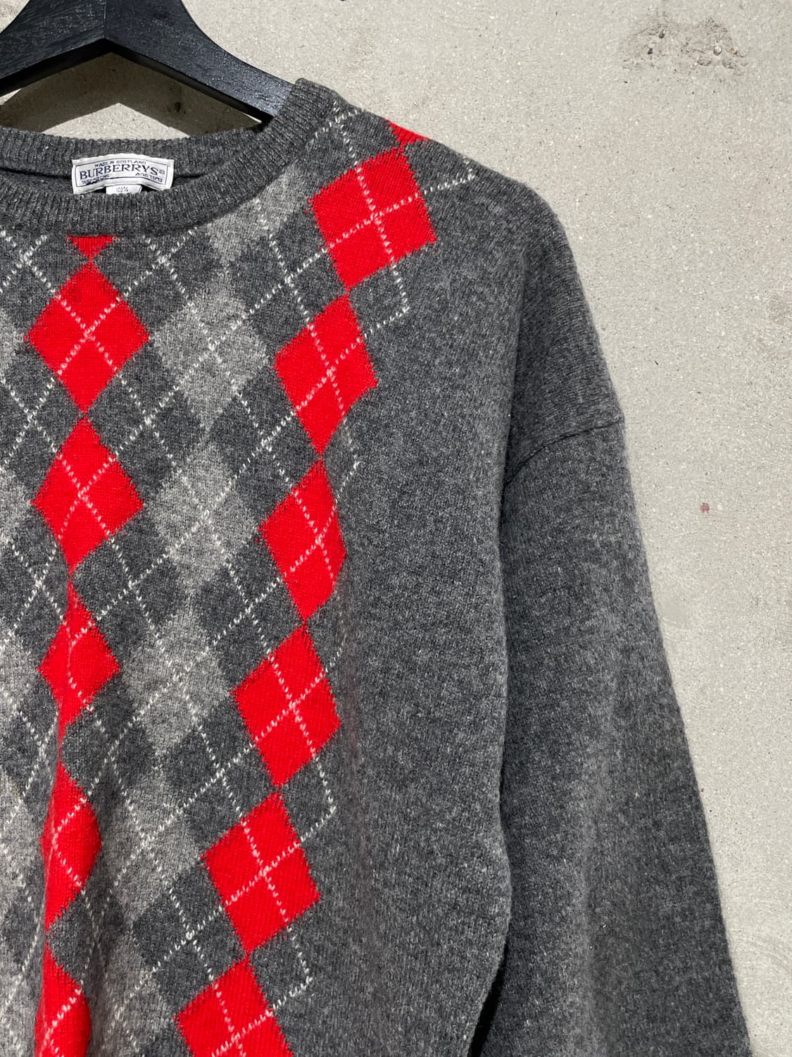 버버리 그레이 아가일 크루넥 램스울 니트 상품이미지3