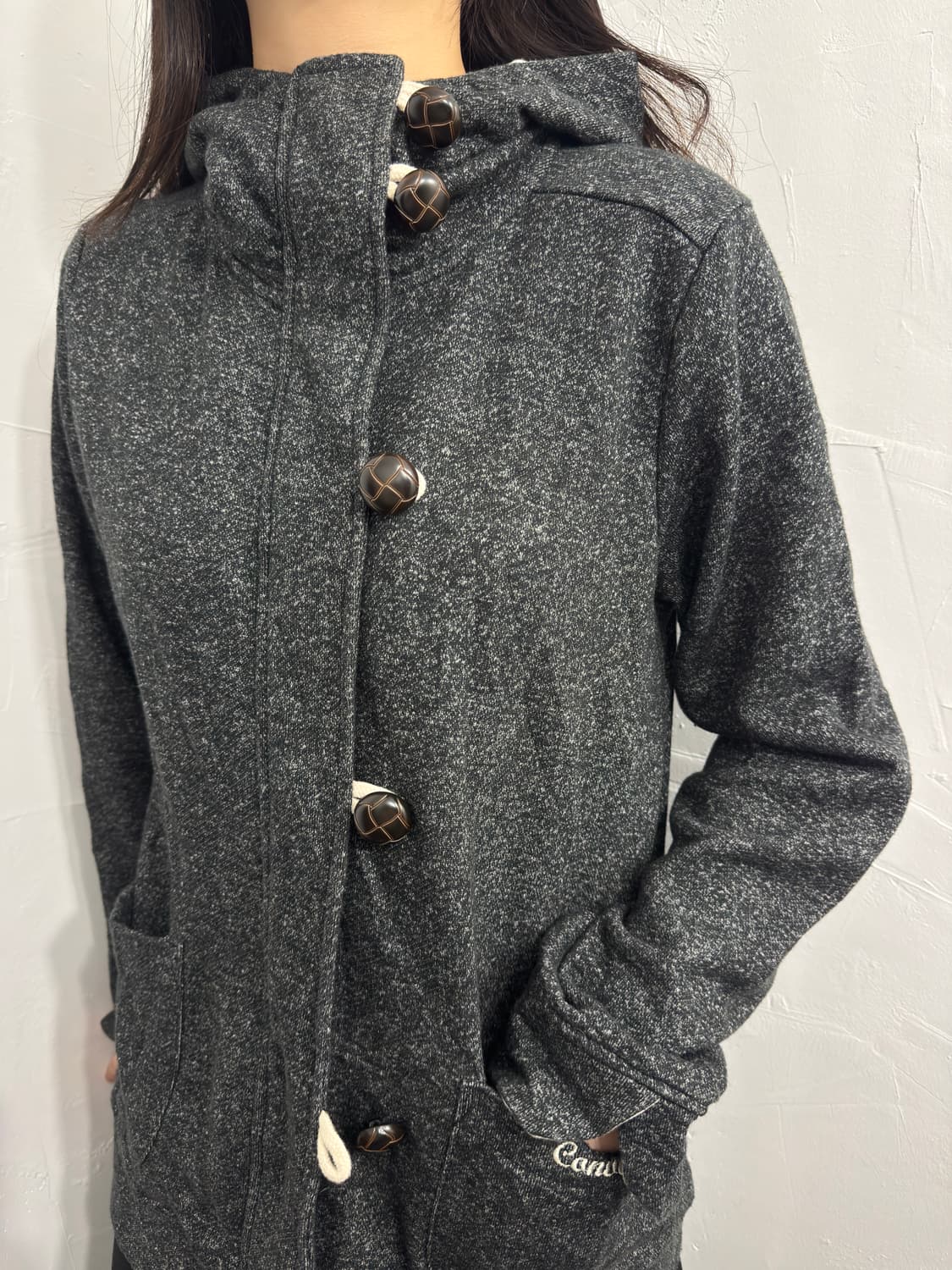 converse button hood cardigan 상품이미지3