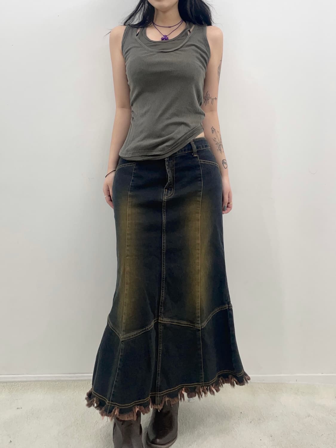 Layered Khaki sleeveless 상품이미지2