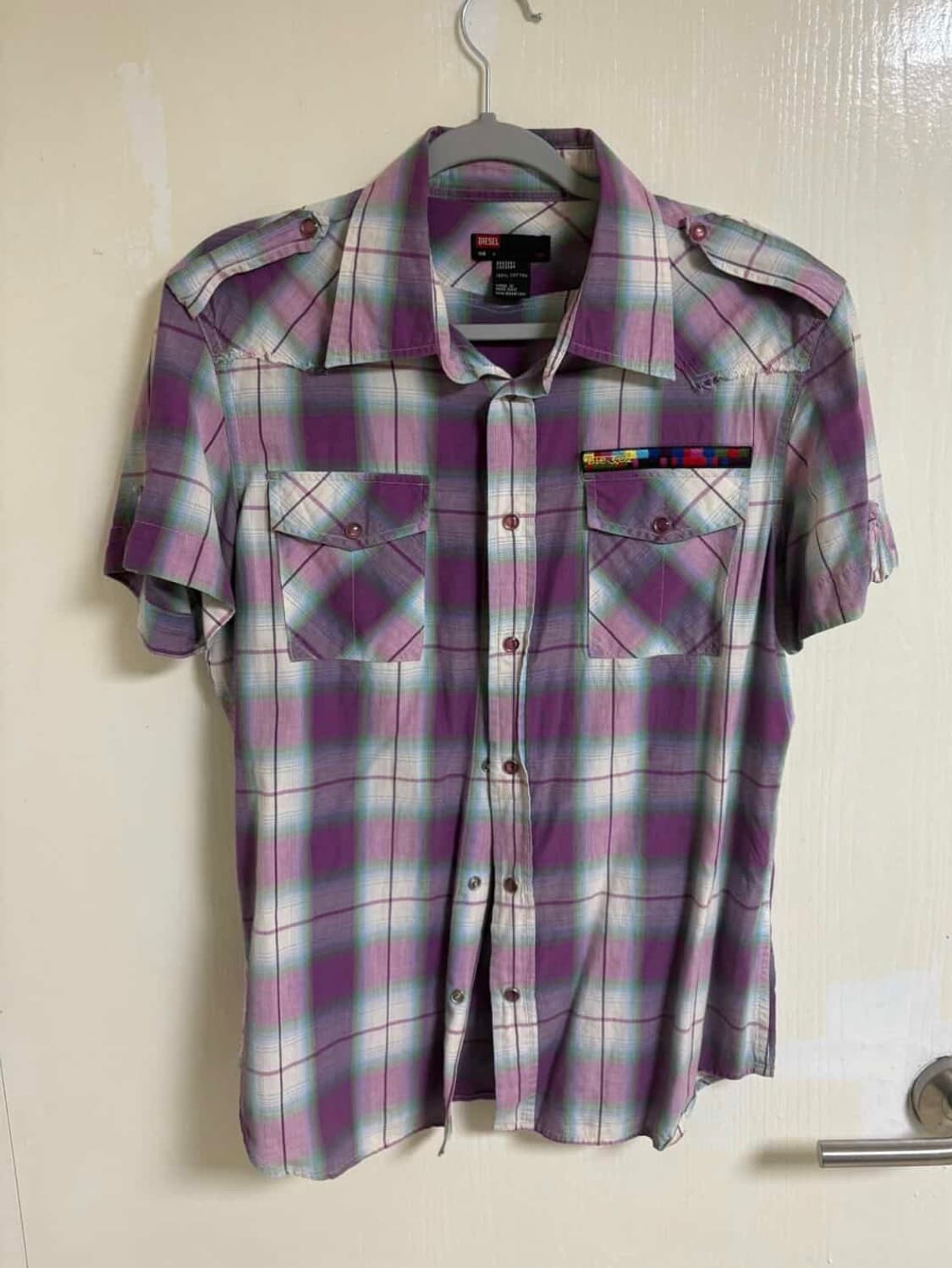 2006 S/S Diesel 체크 유틸리티 반팔 셔츠 상품이미지2