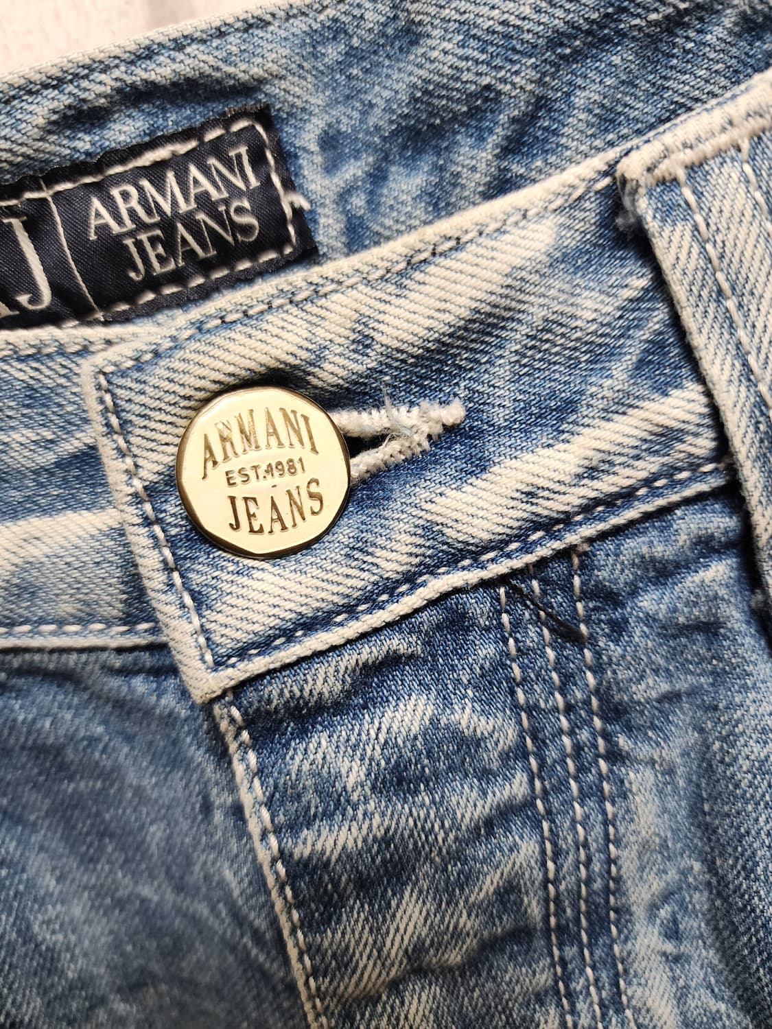 아르마니 AJ 데미지 스틸로고 디트로이드 청바지 상품이미지5