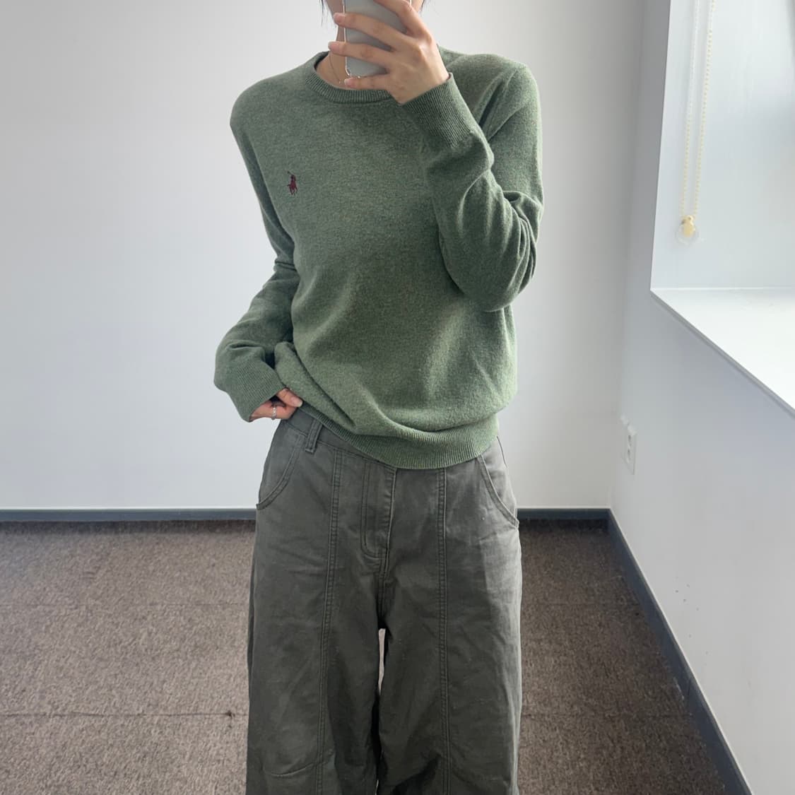 Polo 폴로 버건디 포니 그린 니트 상품이미지2