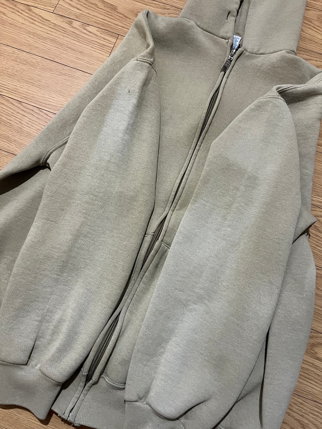 90s USA 러셀 빈티지 후드집업 탄 XL 상품이미지6