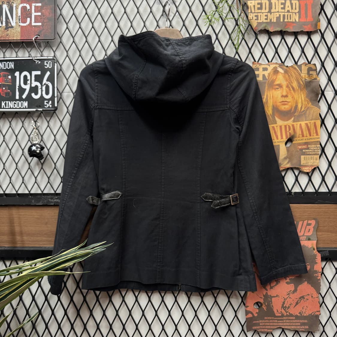 버버리 런던 블루 라벨 후드 자켓 안감 노바체크 포인트 블랙 상품이미지2