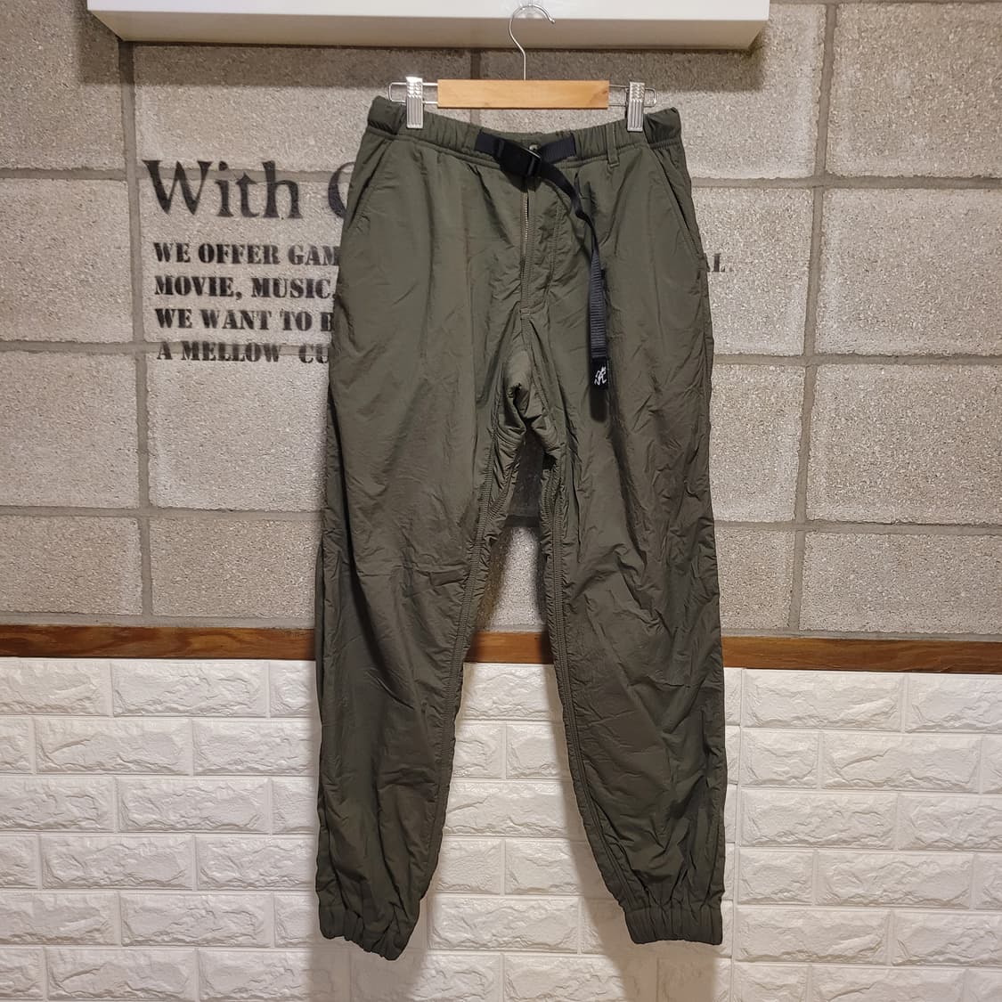 그라미치 카키 기모 팬츠 S 상품이미지1