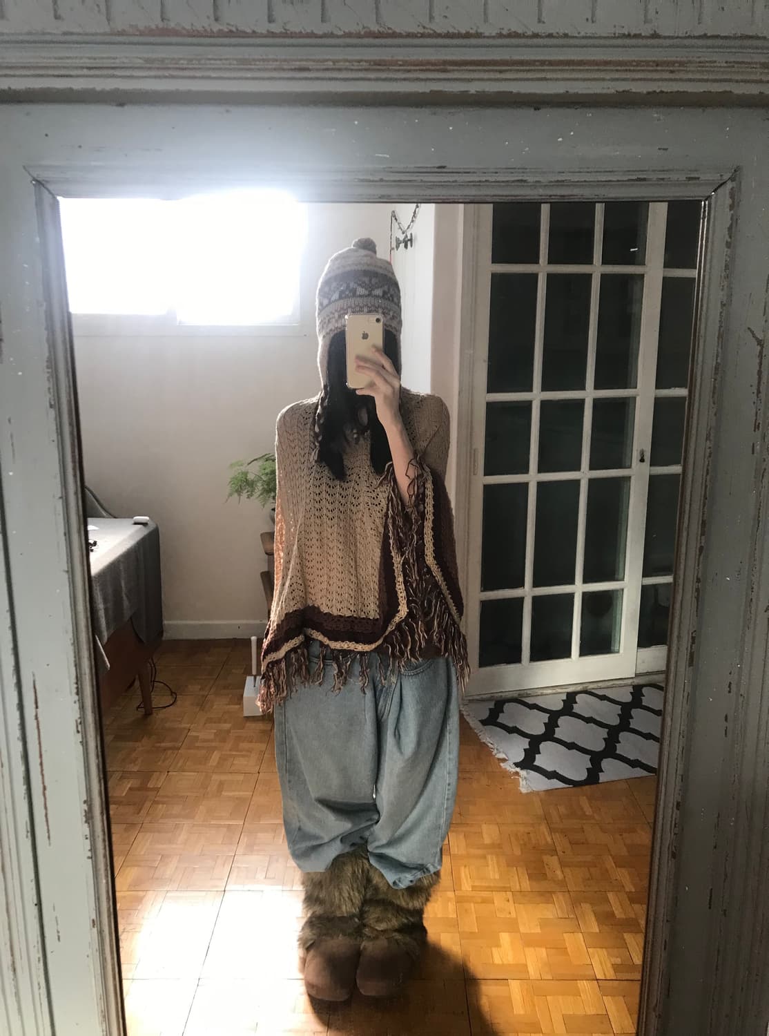 vintage fringe knit cape 상품이미지2