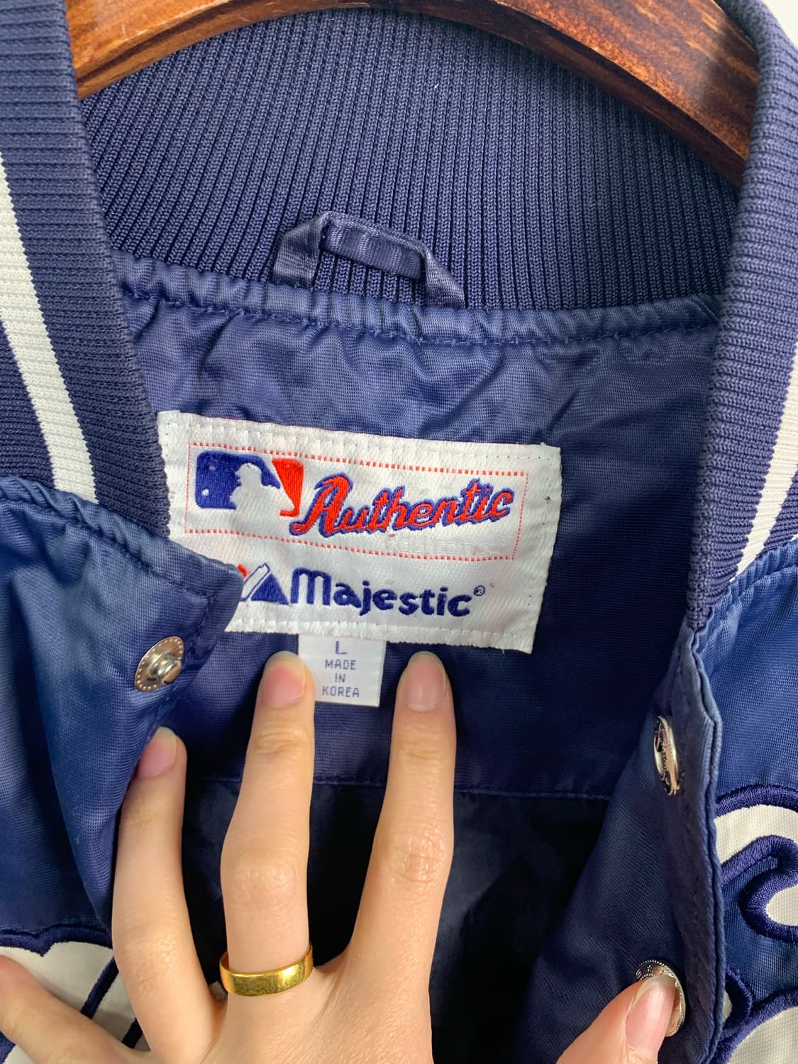 마제스틱 뉴욕양키스 네이비 바시티 자켓 상품이미지6