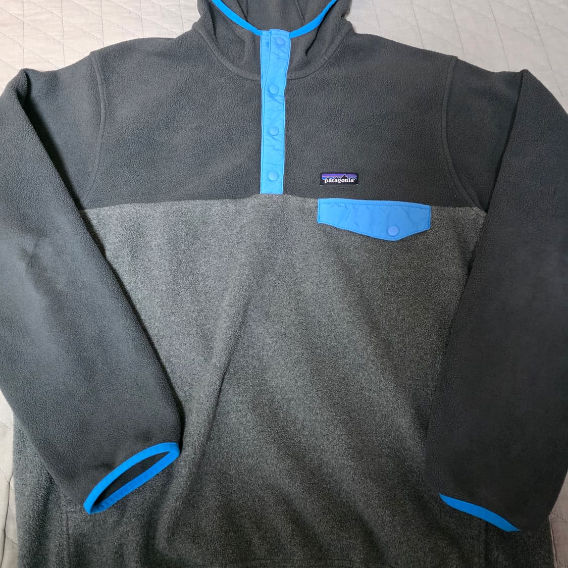 [M/L] 빈티지 파타고니아 신칠라 플리스 후드 스냅 풀오버 그레이/블루 상품이미지2