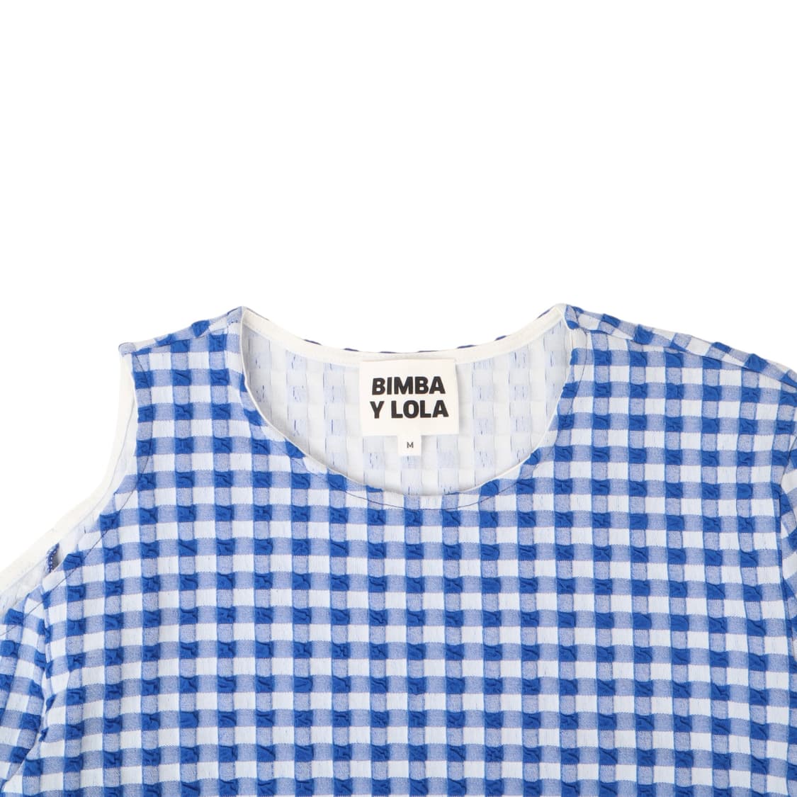 Bimba y lola 깅엄 체크 오픈숄더 티셔츠 상품이미지2