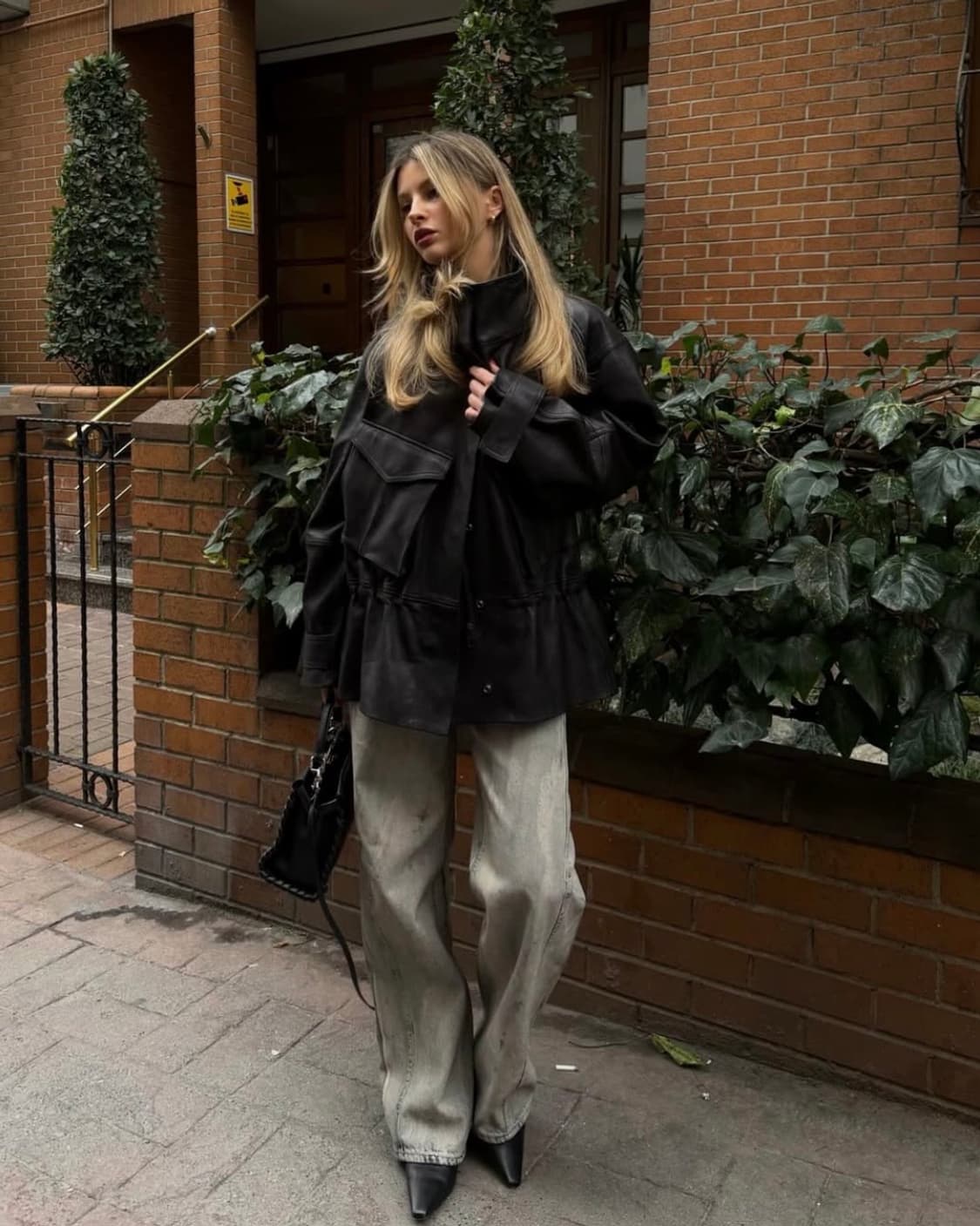 [M]H&M 에이치앤엠 스튜디오 페블럼 레더 자켓 상품이미지3