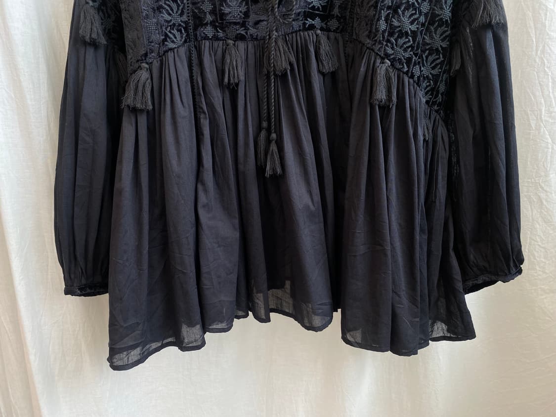 블랙 벨벳 블라우스(F) 상품이미지5