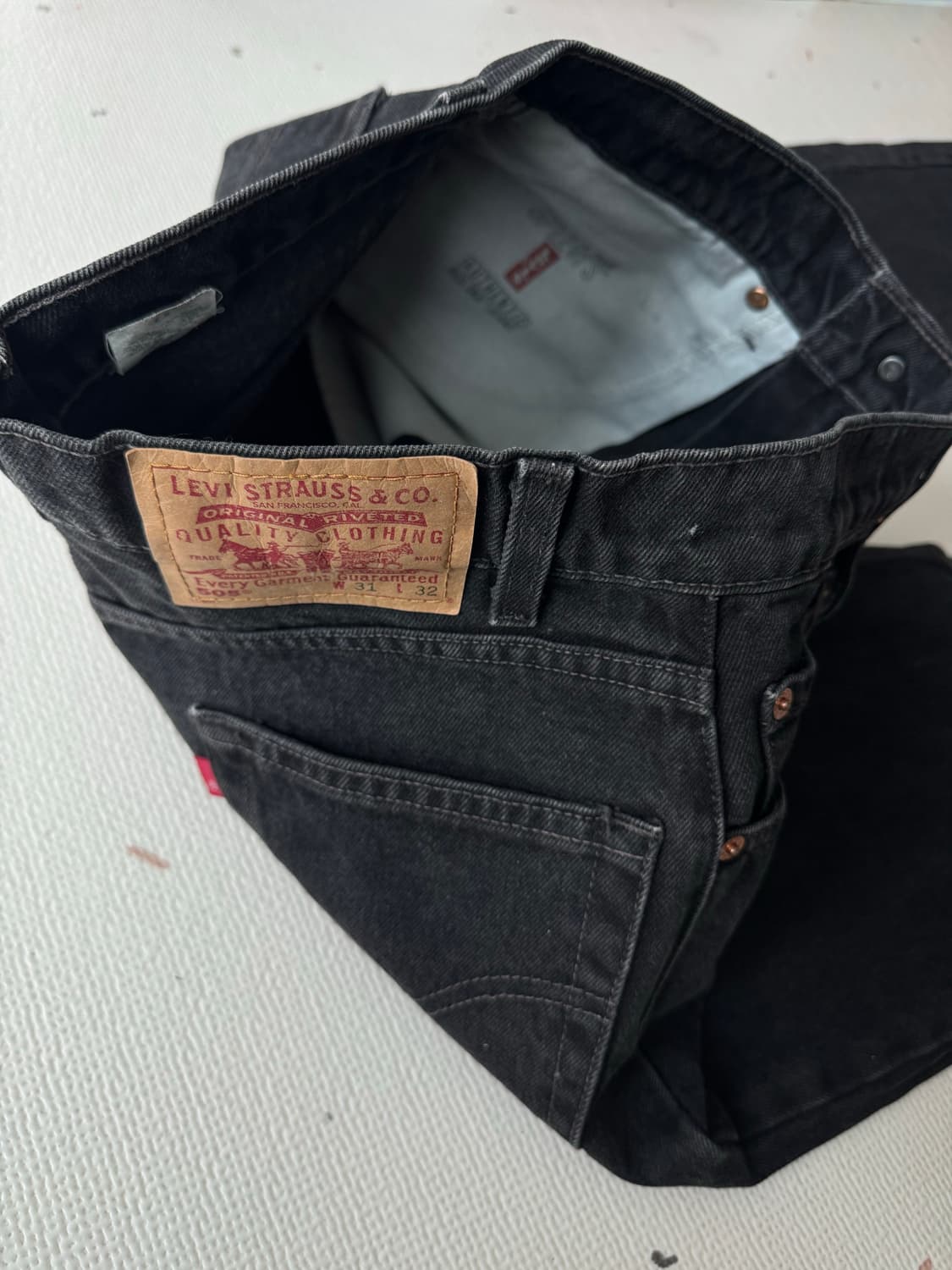 90’s 리바이스 505 흑청 데님 팬츠   상품이미지2