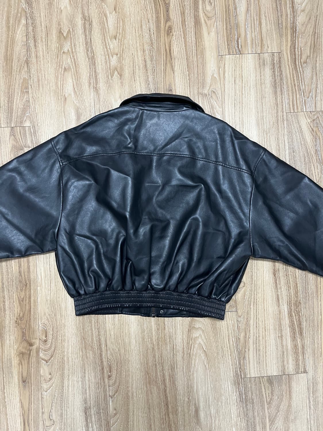 레이디 볼륨 가죽 자켓 상품이미지4