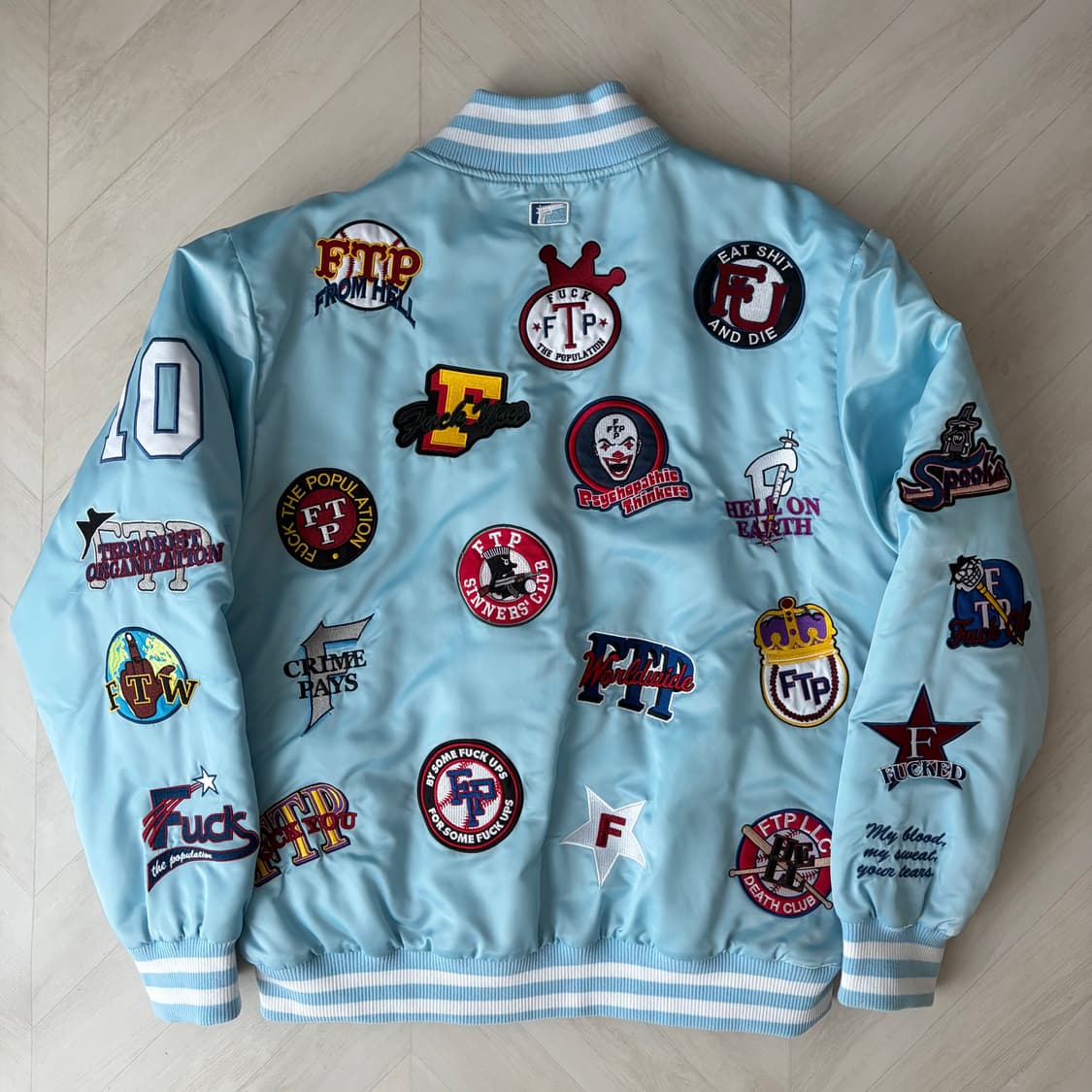 FTP League Varsity Jacket Light Blue 상품이미지2