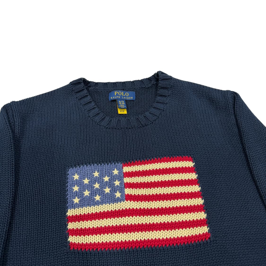 폴로 랄프로렌 QR 성조기 니트 네이비 XL 상품이미지2