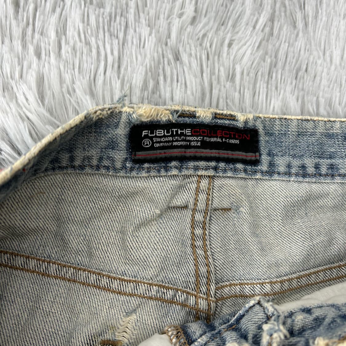 후부 그런지 디테일 더블니 와이드 데님 팬츠 상품이미지9