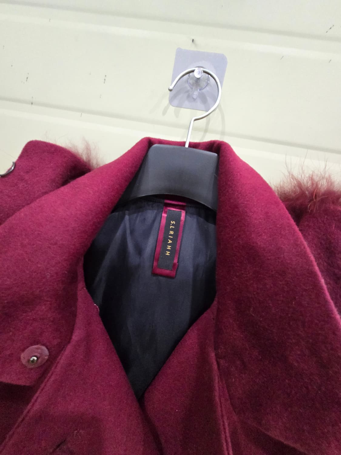 버건디 케이프 모직 코트 FREE 상품이미지3