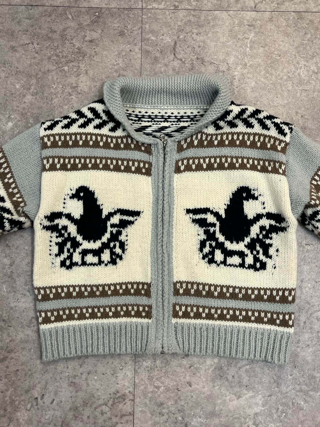 빈티지 패턴 니트 집업 아이보리 #csz3264 상품이미지3