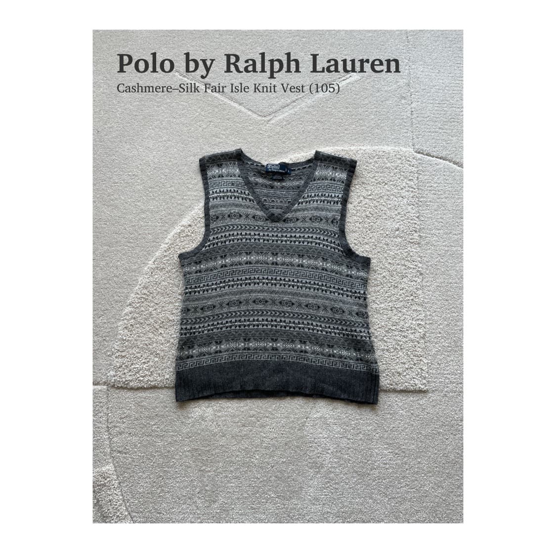 폴로 랄프로렌 캐시미어 실크 페어아일 니트 베스트 (105) 상품이미지1