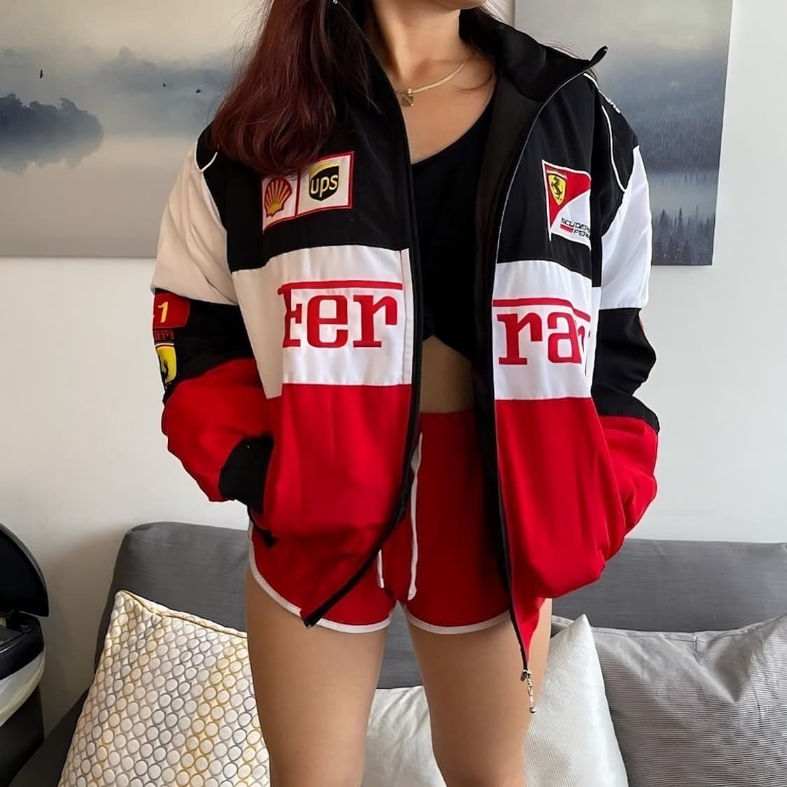 페라리 F1 에프원 레이싱 자켓 빈티지 점퍼 바이크 상품이미지4