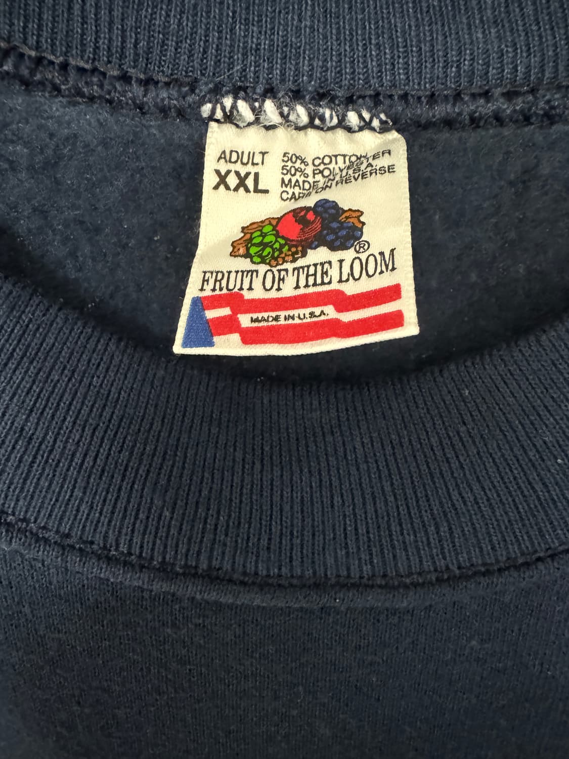 빈티지 90s 프룻오브더룸 BTDT 맨투맨 네이비 XXL 상품이미지3