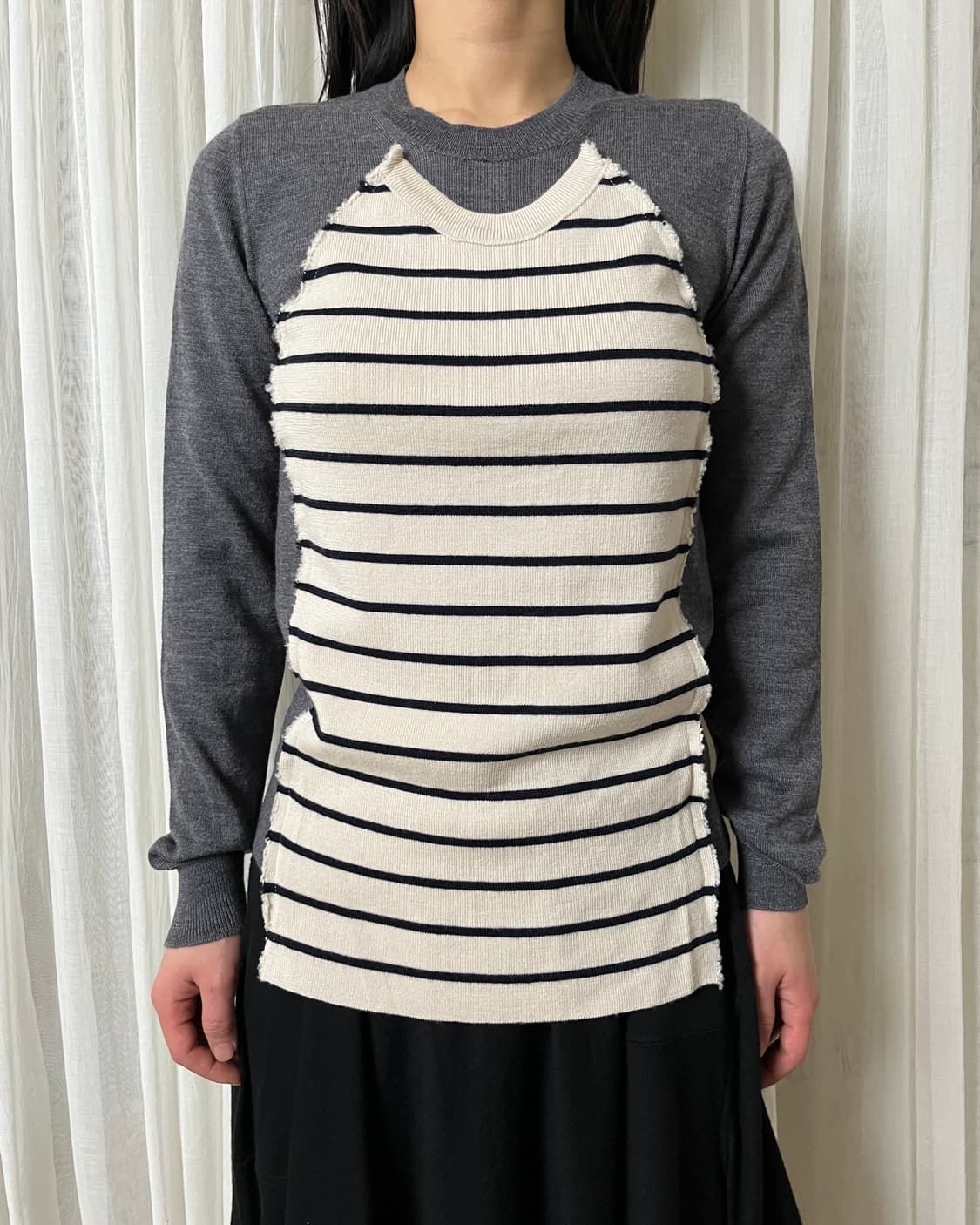 꼼데가르송 스트라이프 패치 니트 conme des garcons 상품이미지3