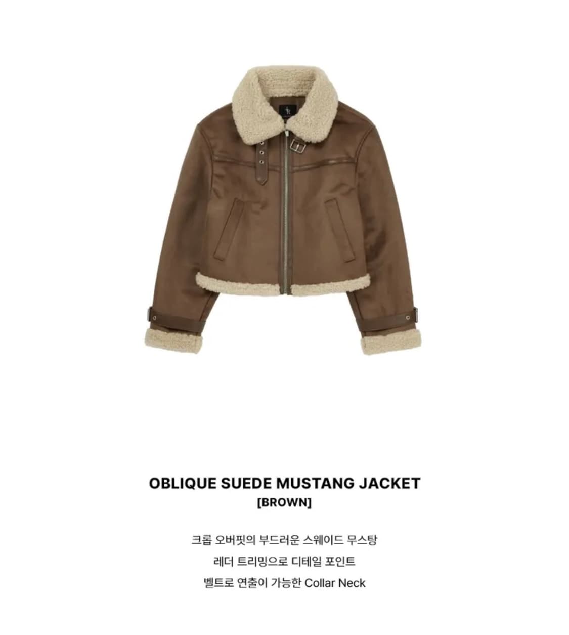레더리 오블리크 스웨이드 무스탕 자켓 [BROWN] 판매 상품이미지3