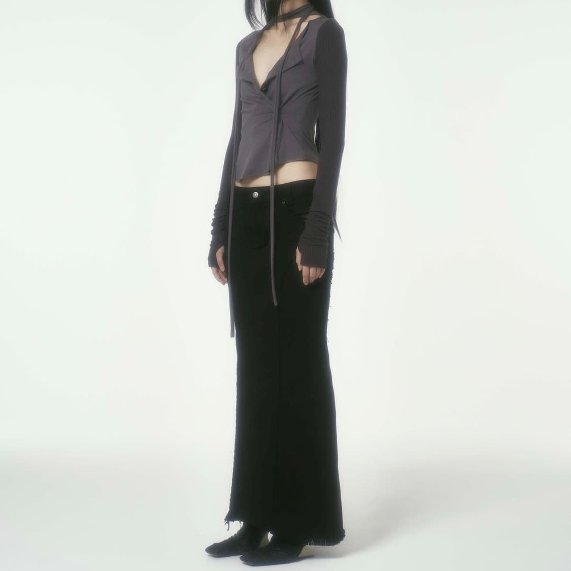 washed denim skirt black 상품이미지1