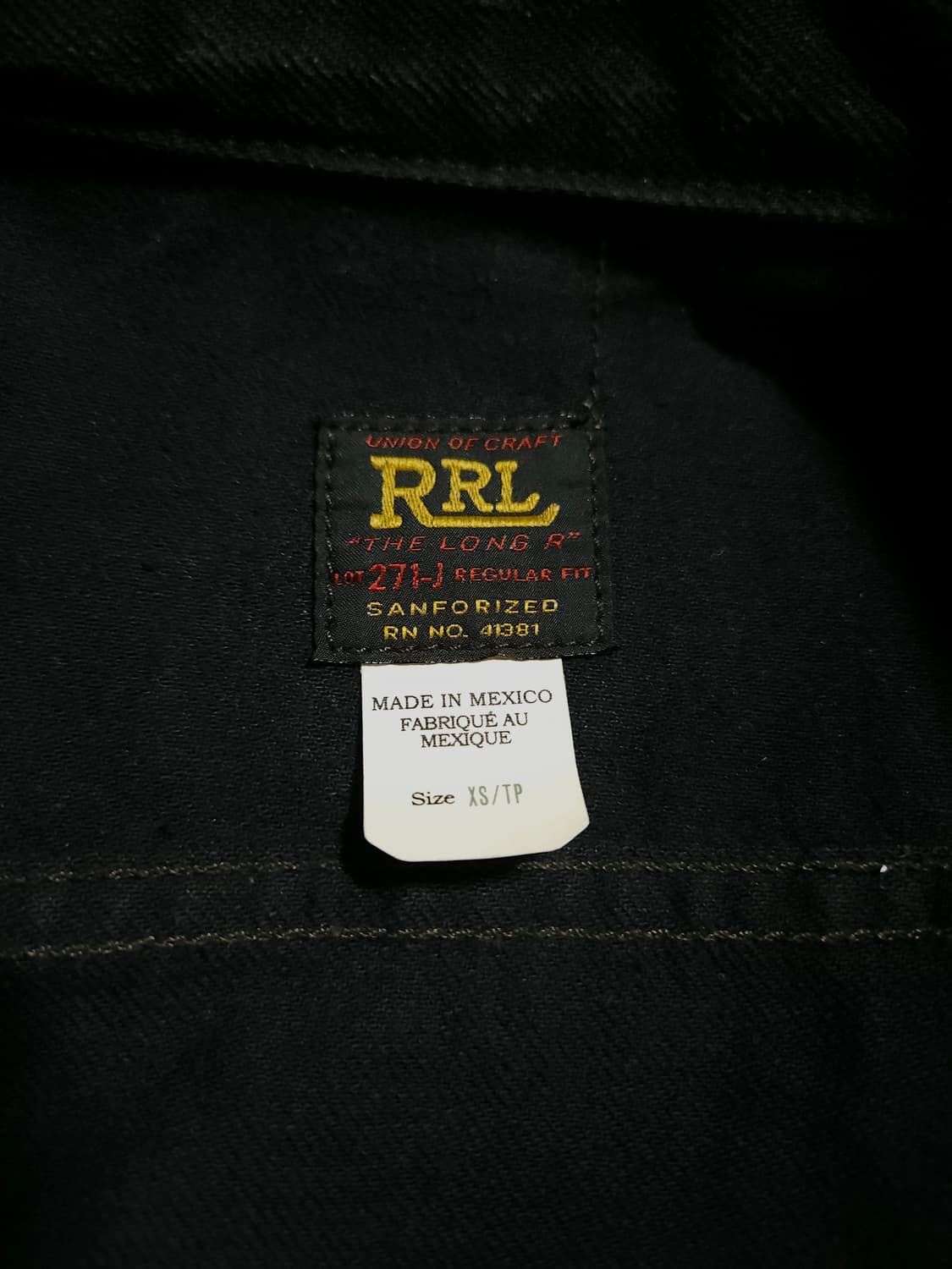 RRL lot271 블랙 데님 자켓 상품이미지5