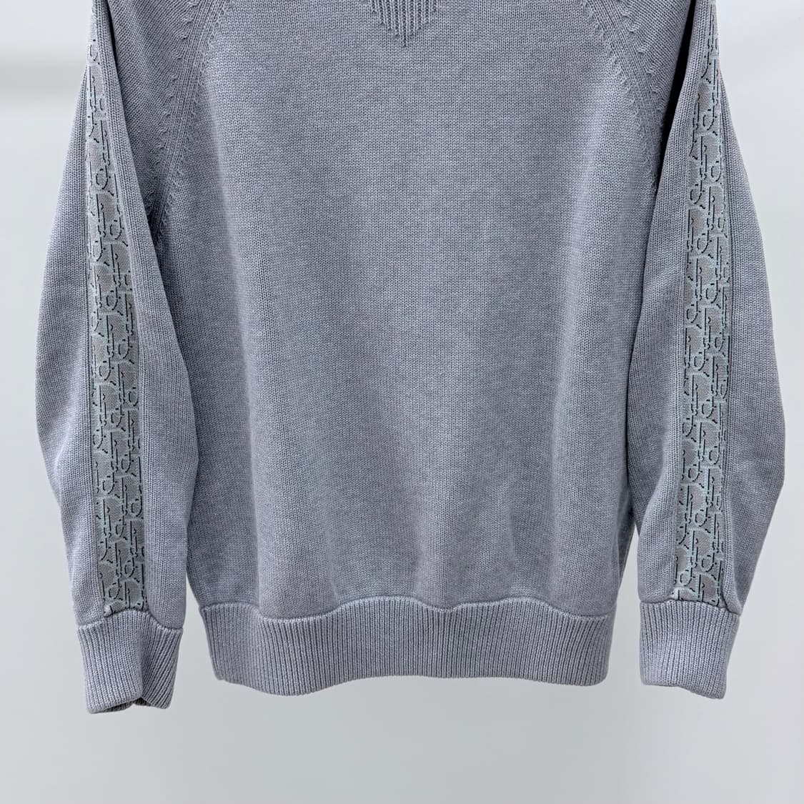 [S+급/M] 디올 오블리크 인서트 니트 스웨터 그레이 상품이미지3