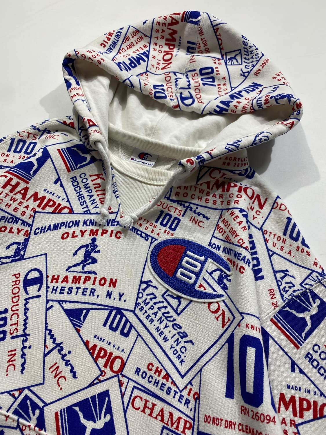 [L] Champion 챔피온 100주년 컬렉션 올오버 프린트 후드티 상품이미지2