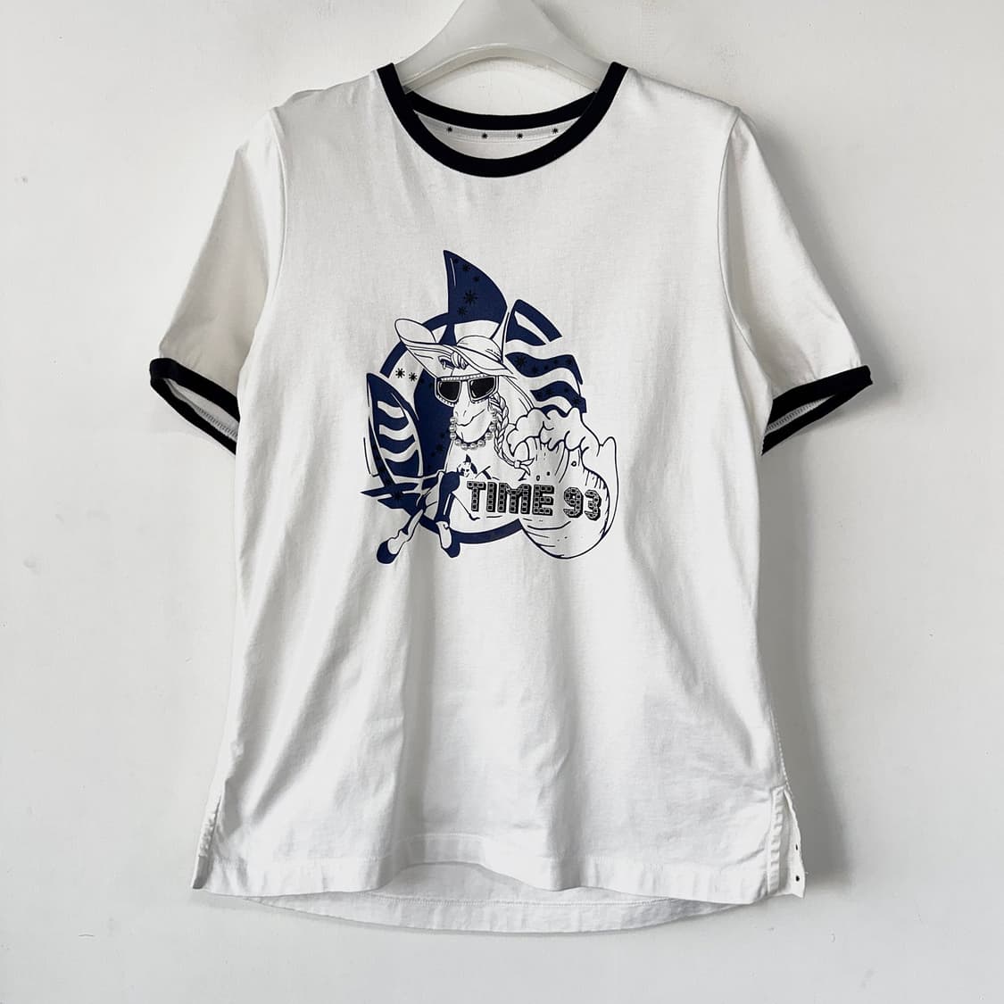 타임 TIME 펄 포인트 링거 티셔츠 상품이미지3