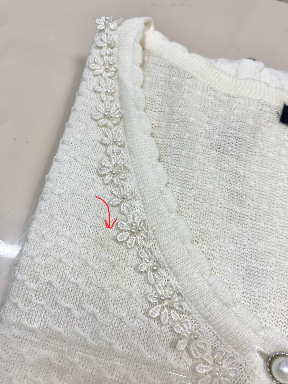 [C.D.S] 로걀 달천깔 비즈 레이스 가디건 상품이미지9