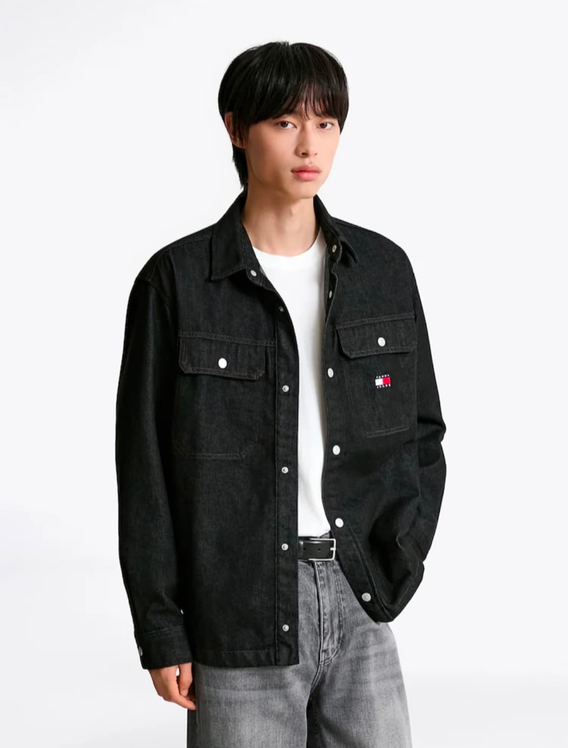 [새상품] 타미진스 흑청 블랙 데님 셔켓 자켓 상품이미지1