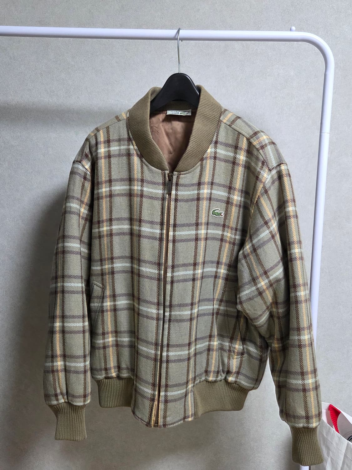 (무배)라코스테 체크 블루종 봄버 자켓 상품이미지1