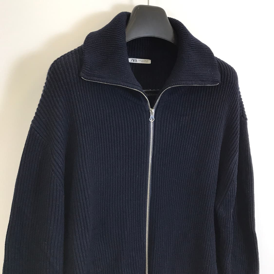 자라 네이비 투웨이 니트집업 [XL사이즈] 상품이미지2