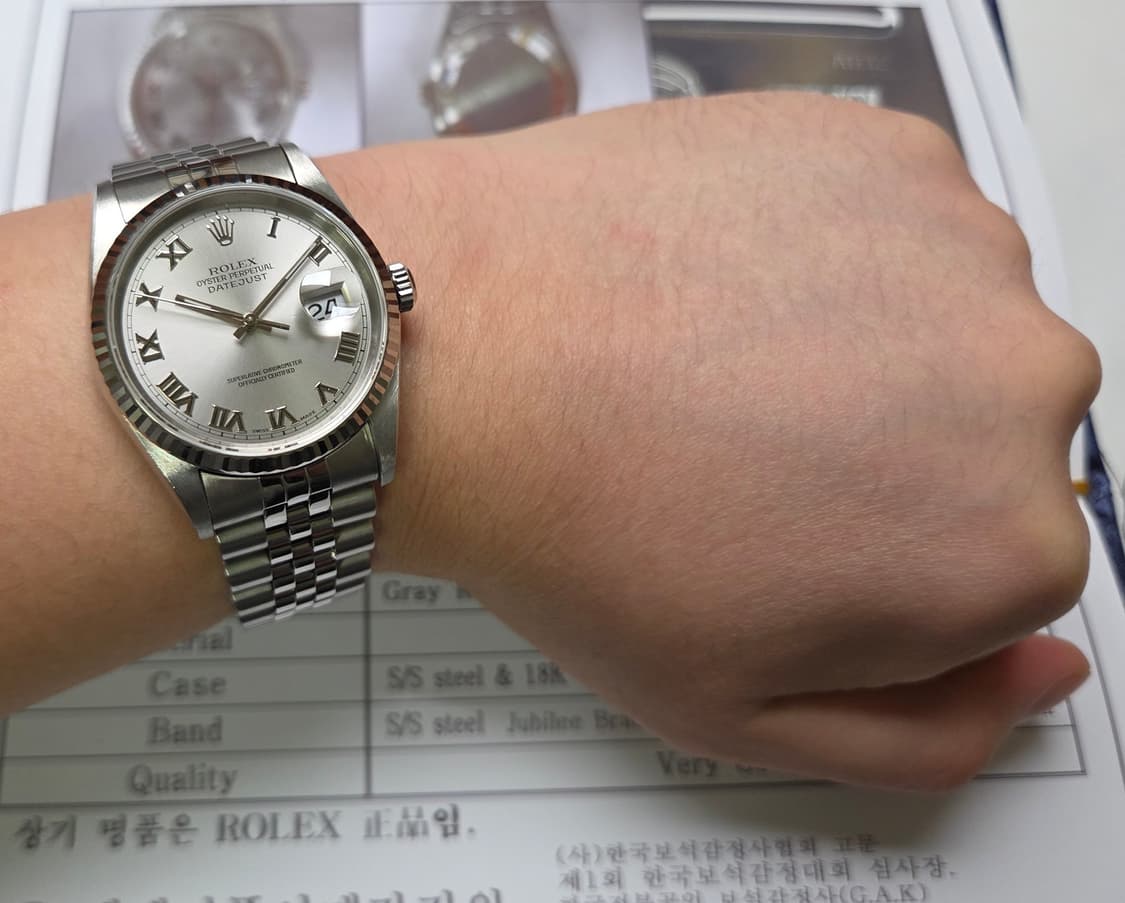 롤렉스 데이저스트 16234 후기형 실버로만 18K화골베젤 쥬빌리줄 (감 상품이미지5