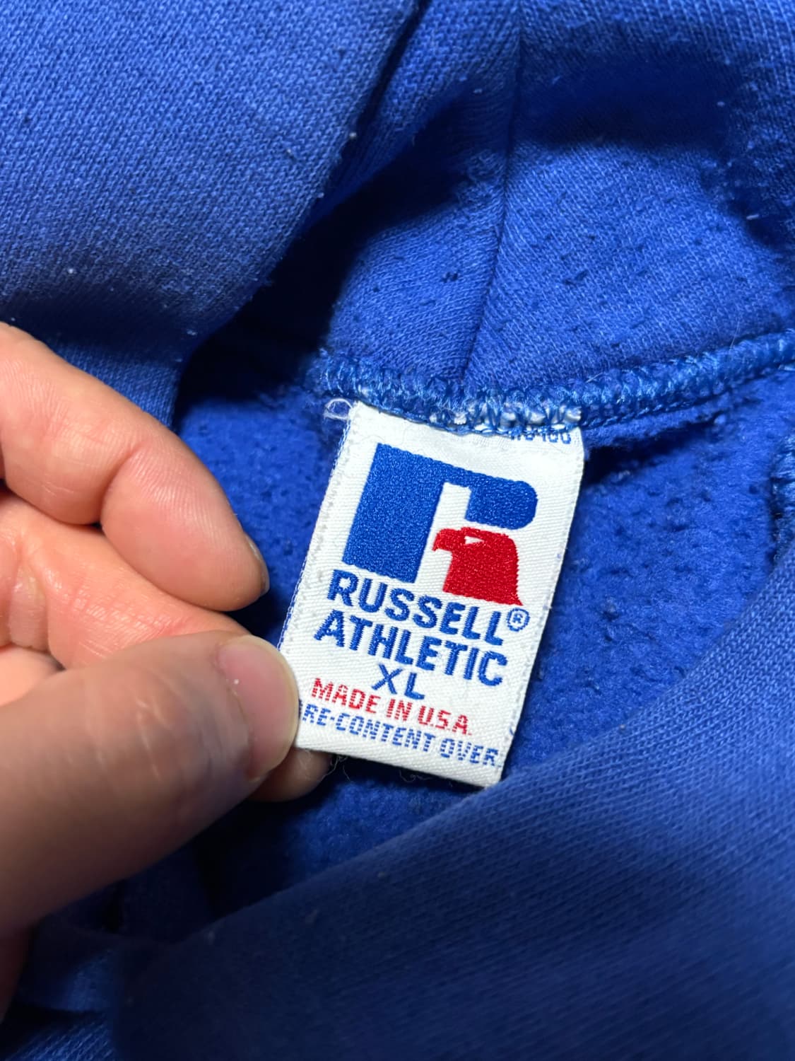 90s 빈티지 러셀 후드 블루 컬러 XL 초레어 상품이미지3